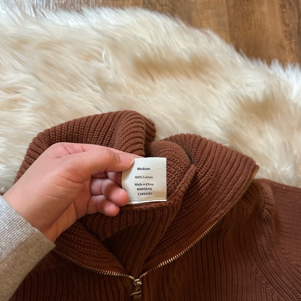 Varley Brown Ribbed Sweatshirt - Picture 8 of 10